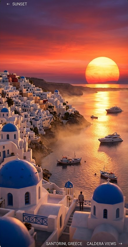 Hoàng hôn trên Santorini, Hy Lạp