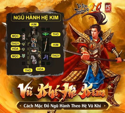 Khám phá sức mạnh hệ Kim trong VLTK 2.0 với Thiếu Lâm và Thiên Vương