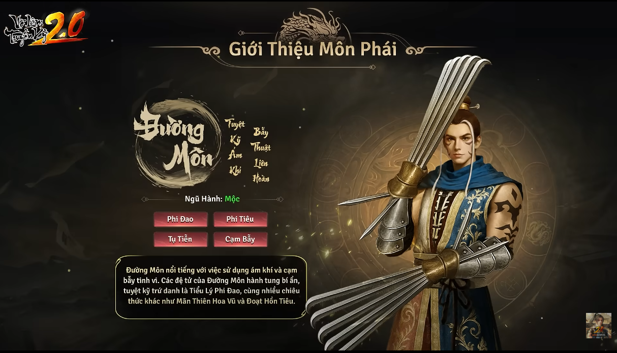 Khám phá chi tiết môn phái Đường Môn trong Võ Lâm Truyền Kỳ 2.0