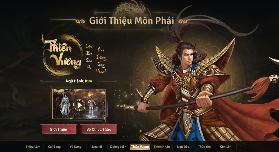 Khám phá môn phái Thiên Vương trong VLTK 2.0