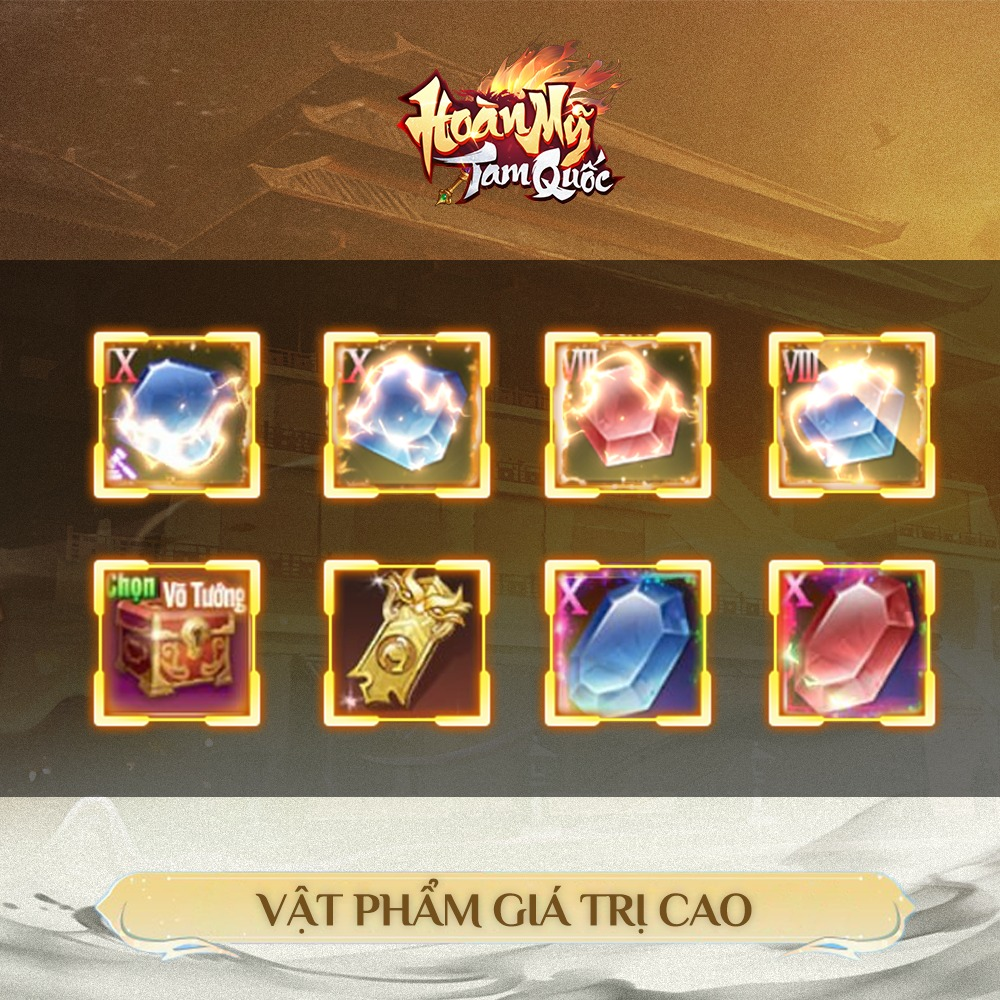 Hình ảnh vật phẩm giá trị cao trong game Hoàn Mỹ Tam Quốc