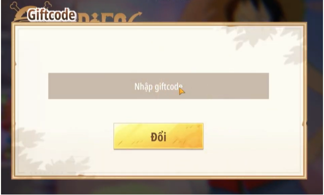 Nhập mã code Siêu Hải Tặc và nhấn Đổi để hoàn tất quá trình
