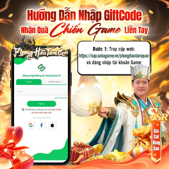 Truy cập vào trang nạp chính thức Sohagame.vn và đăng nhập vào tài khoản game của bạn