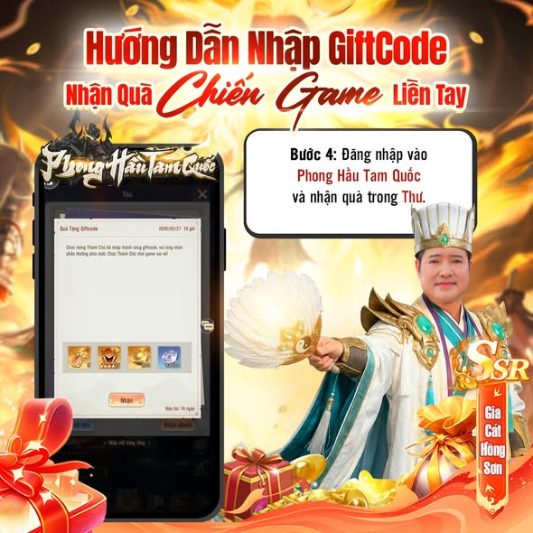 Đăng nhập lại vào game, kiểm tra hệ thống Thư để nhận quà