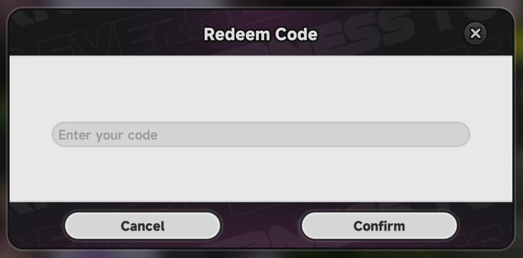 Nhập code Neverness to Everness vào ô trống và bấm Confirm