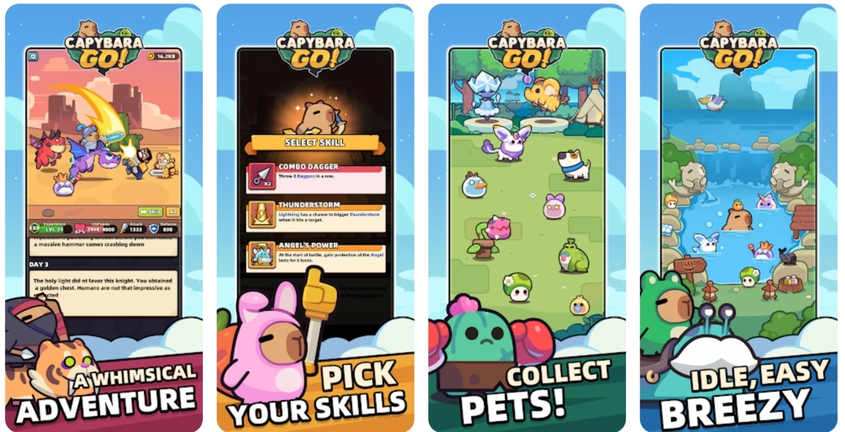 Hình ảnh đáng yêu từ game Capybara Go!