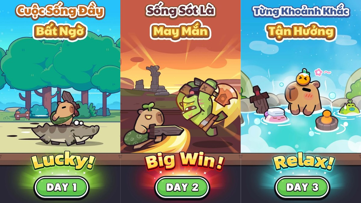 Hình ảnh thú vị từ game Capybara Go!