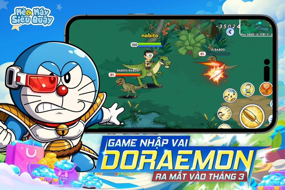 Hình ảnh trong tựa game Mèo Máy Siêu Quậy