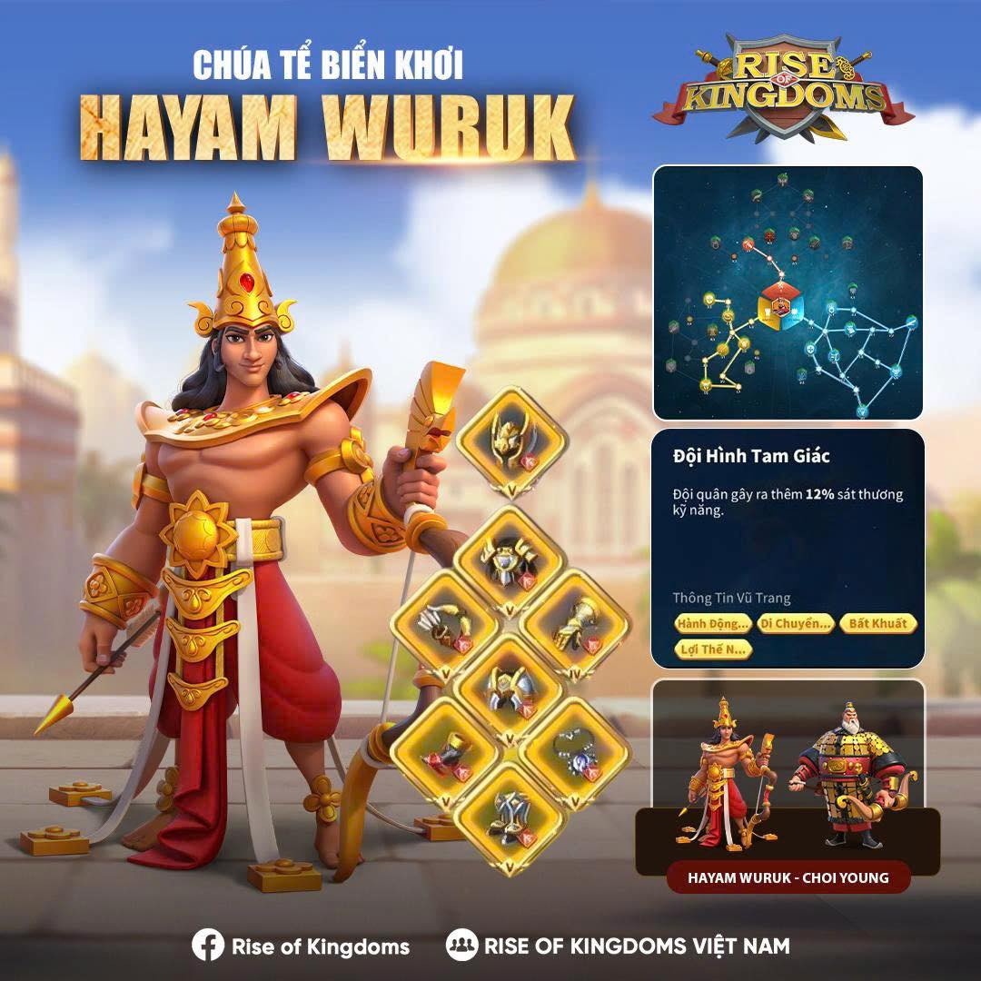 Hình ảnh Hayam Wuruk trong tựa game Rise of Kingdoms