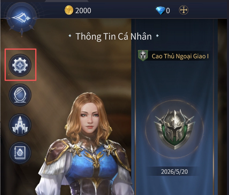 Nhấn vào biểu tượng Cài đặt (biểu tượng hình bánh răng cưa)