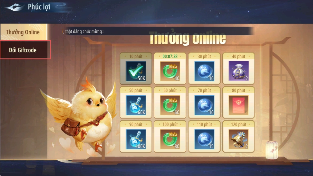 Hãy tìm và chọn vào mục Đổi Giftcode