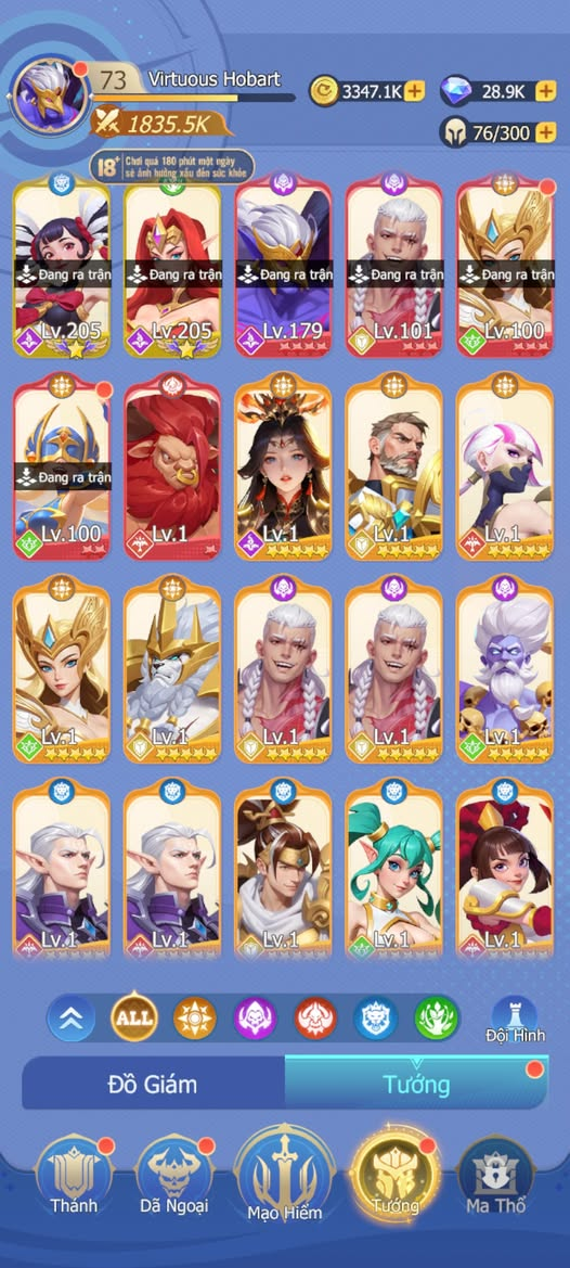 Hình ảnh giao diện trong game Thần Ma Arena