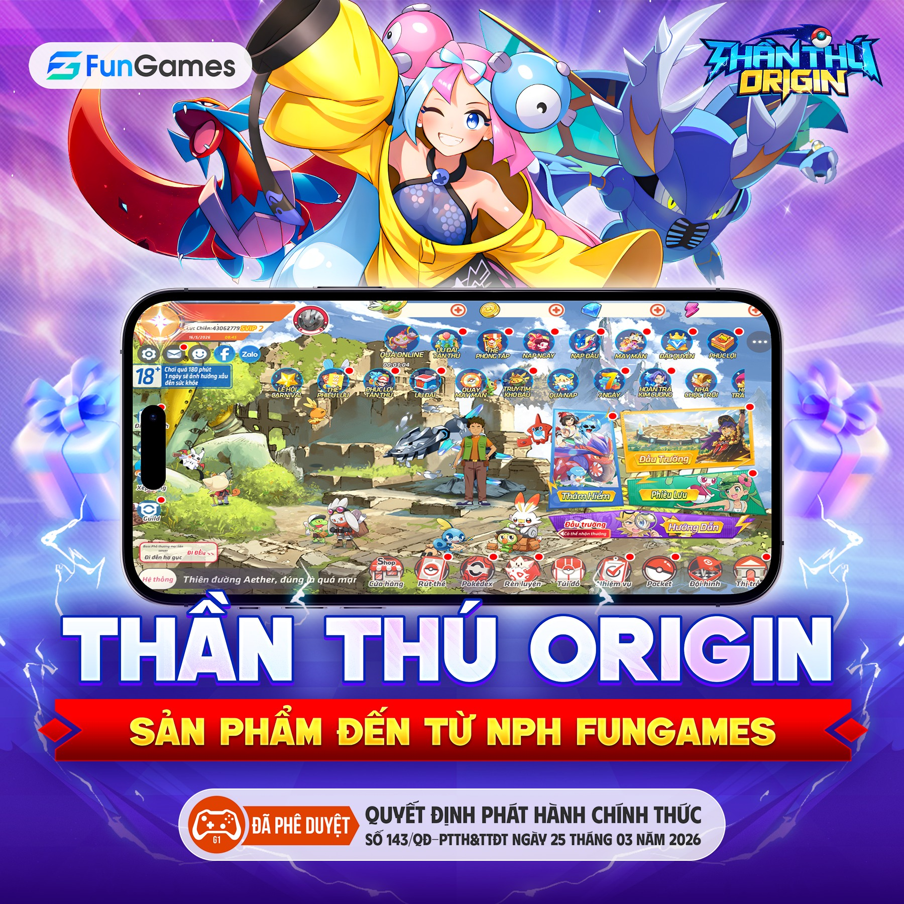 Hình ảnh quảng cáo trong tựa game Thần Thú Origin do FunGames phát hành
