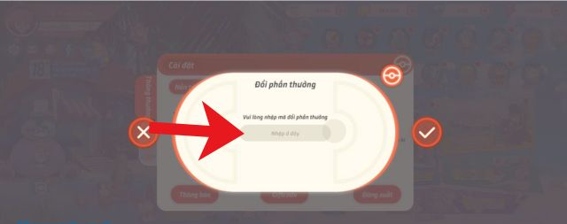 Nhập mã code Thần Thú Origin và nhấn vào Dấu tích (V)