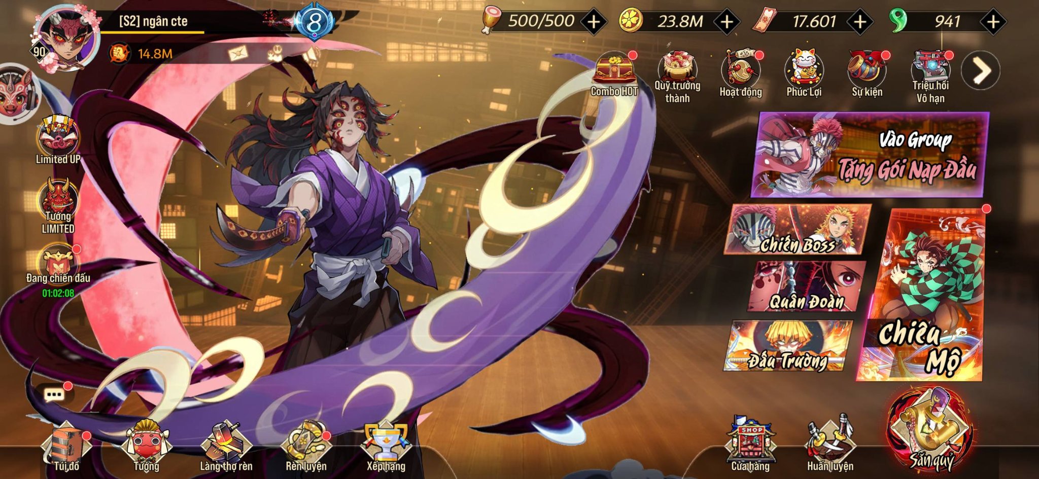 Hình ảnh giao diện trong game Dấu Ấn Diệt Quỷ