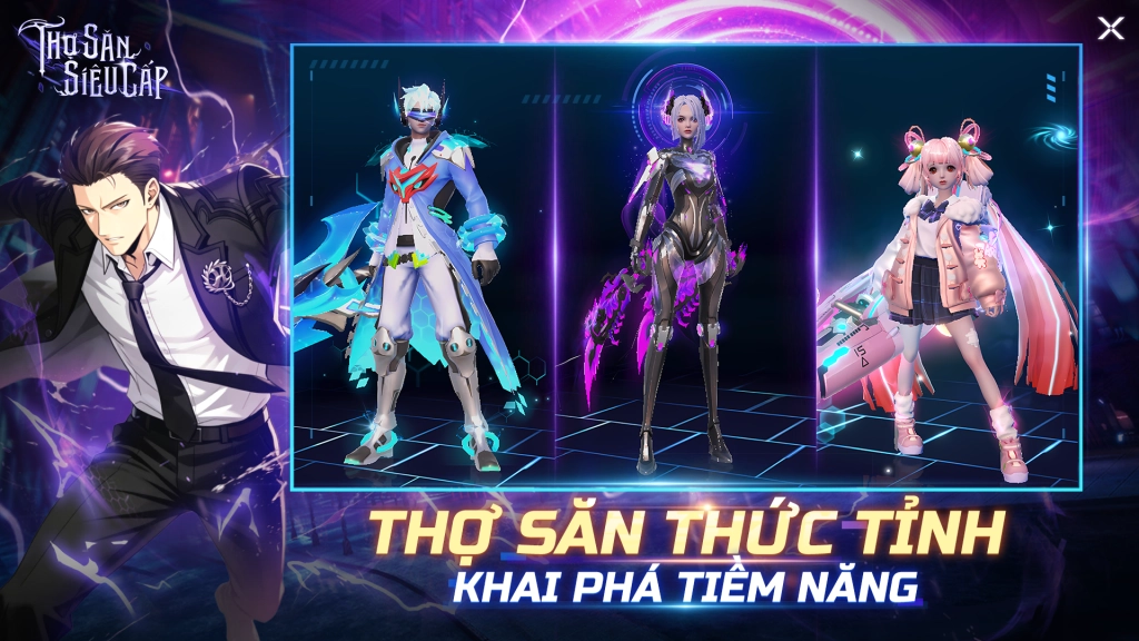 Hình ảnh quảng cáo các nhân vật trong tựa game Thợ Săn Siêu Cấp