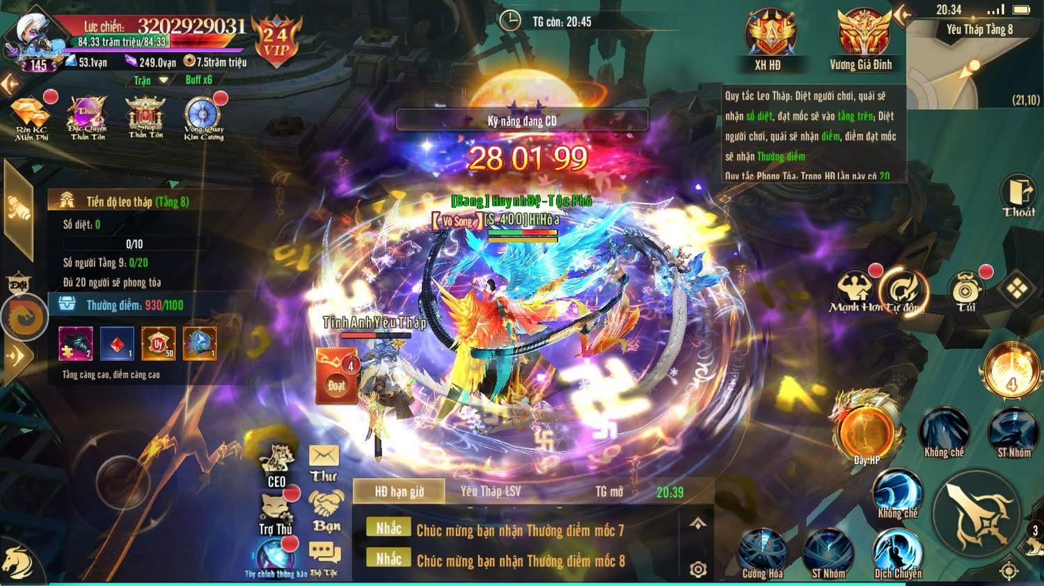 Hình ảnh giao diện chiến đấu trong game Kiếm Vực 3D