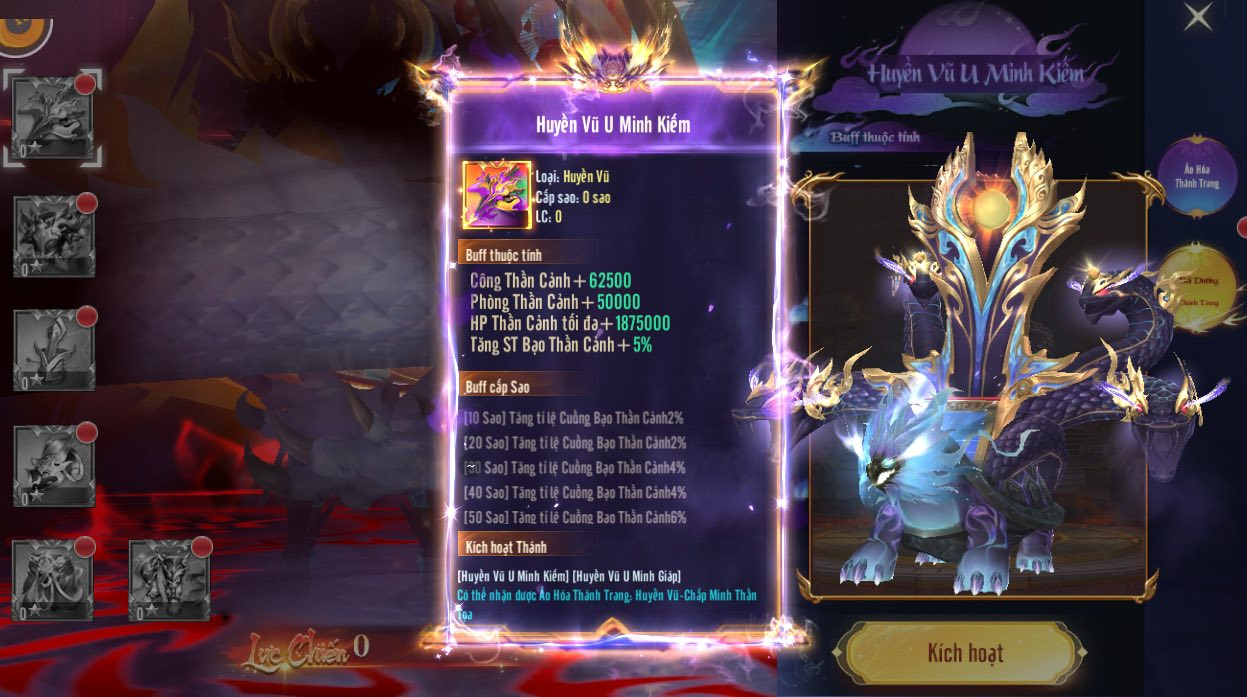 Hình ảnh giao Huyền Vũ U Minh Kiếm trong game Kiếm Vực 3D