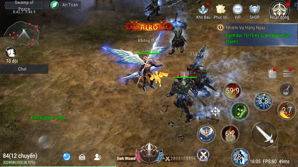 Hình ảnh giao diện chiến đấu trong tựa game Chiến Binh Devias