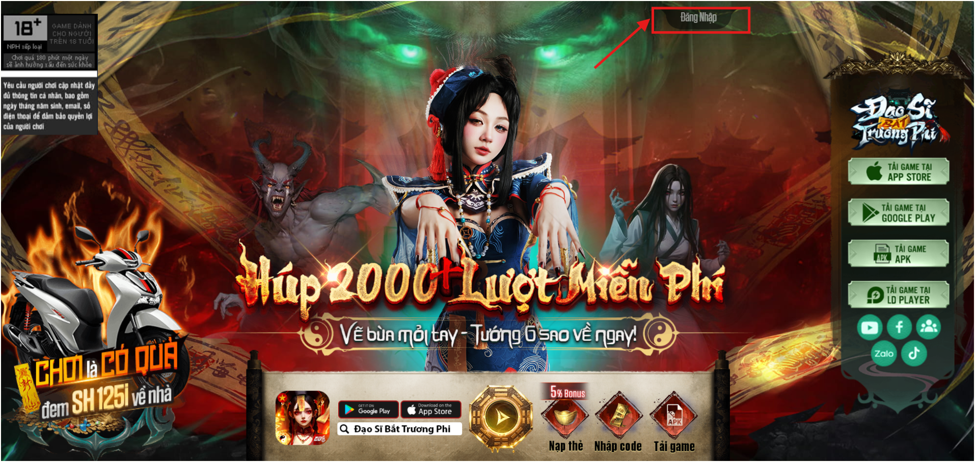 Truy cập vào trang chính thức của VTC Game. Hãy đăng nhập vào tài khoản game của bạn