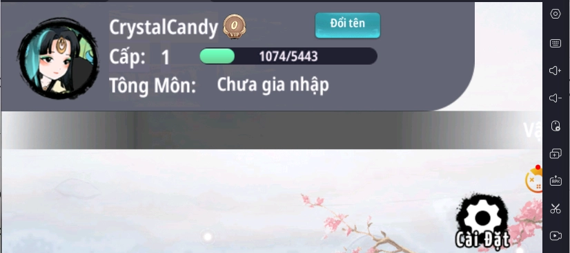 Nhấn vào biểu tượng Avatar nhân vật