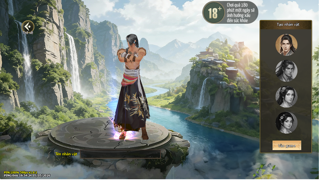 Hình ảnh cách tạo nhân vật trong tựa game Tình Kiếm Truyền Kỳ Mobile
