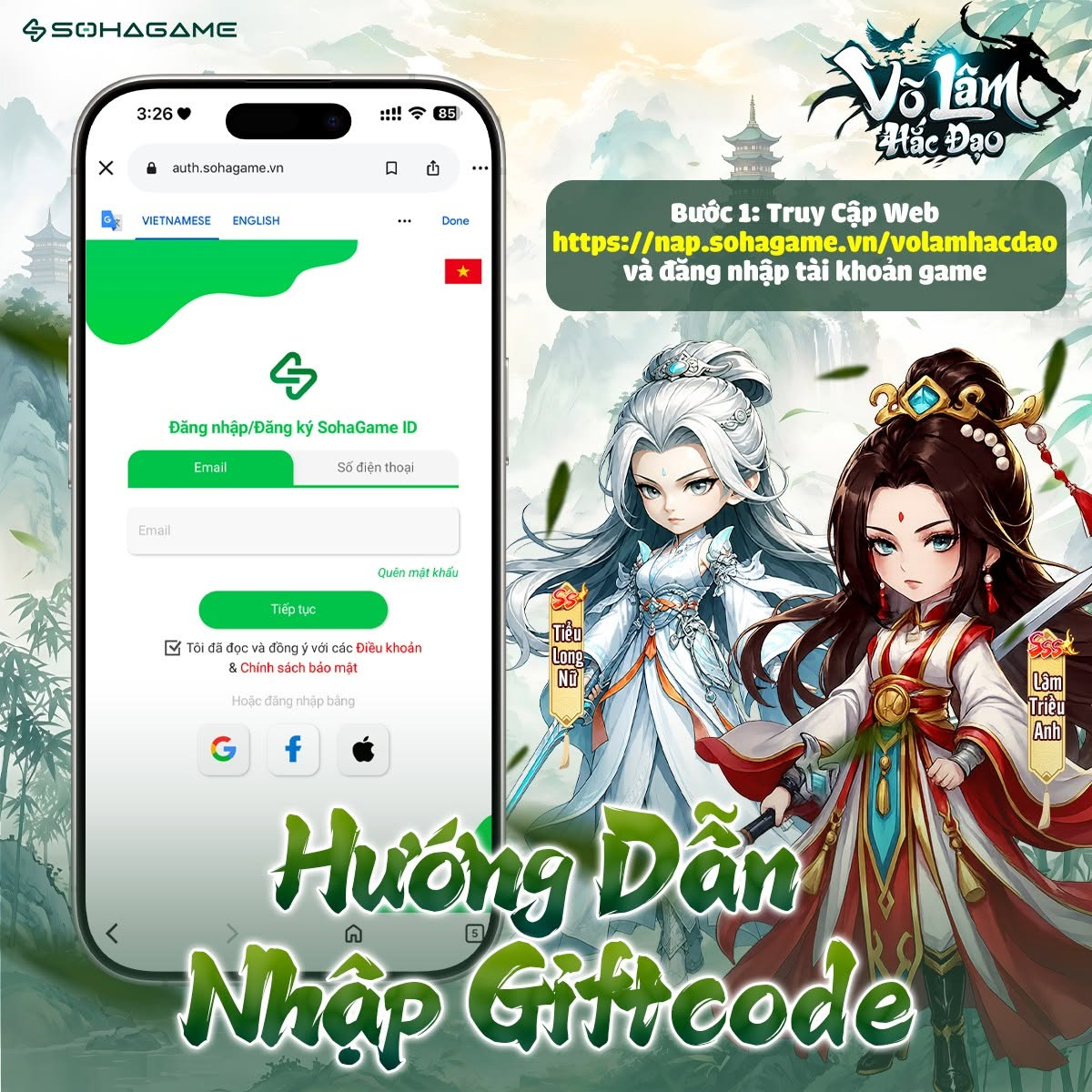 Đăng nhập vào web chính thức của game Võ Lâm Hắc Đạo